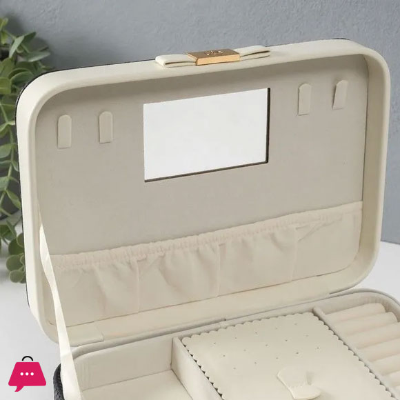 Faux Leather Wood Jewelry Box 1 Pcs