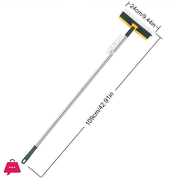 Floor Scrub Brush 3 in 1 Long Handle Removable Adjustable Wiper Broom