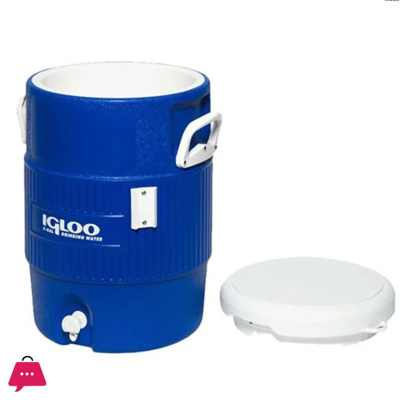 IGLOO 5 Gallon Seat Top Water Jug With Cup Dispenser Blue 42026/7