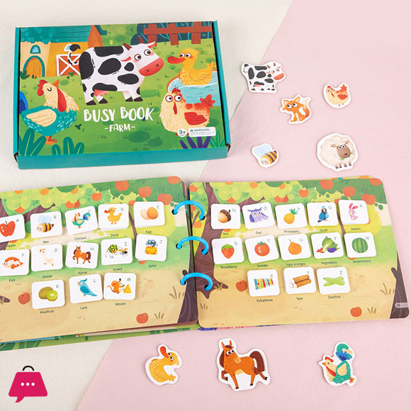 Montessori Busy Book for Kids Sticker Quiet Book Farm