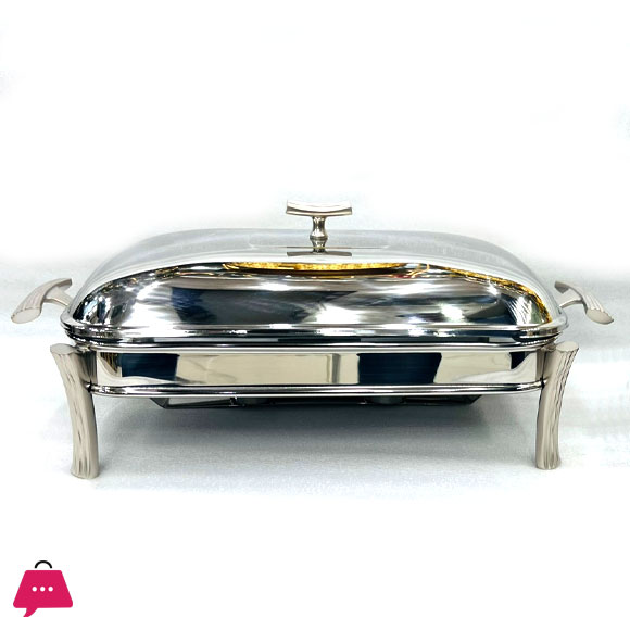 Paramount Series Rectangular Food Warmer 3 Liter Silver & Gold
