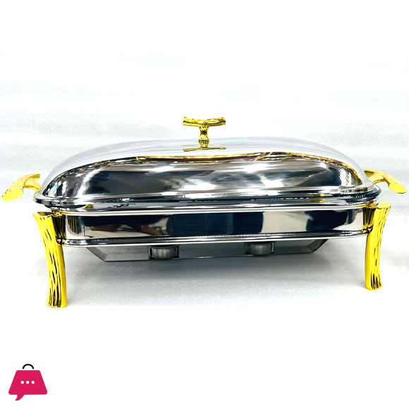 Paramount Series Rectangular Food Warmer 3 Liter Silver & Gold