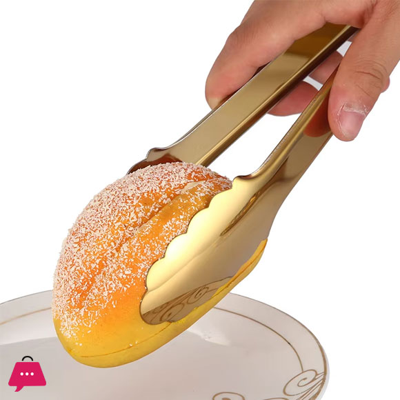SHENGYA Stainless Steel Kabab Tong Golden 1-Pcs