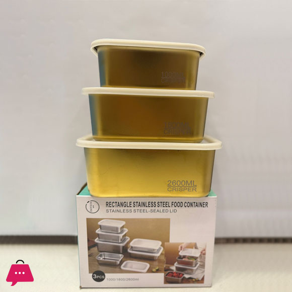 Stainless Steel Food Containers with Lids Snack Containers Leak Proof (1000ml+1600ml+2600ml)
