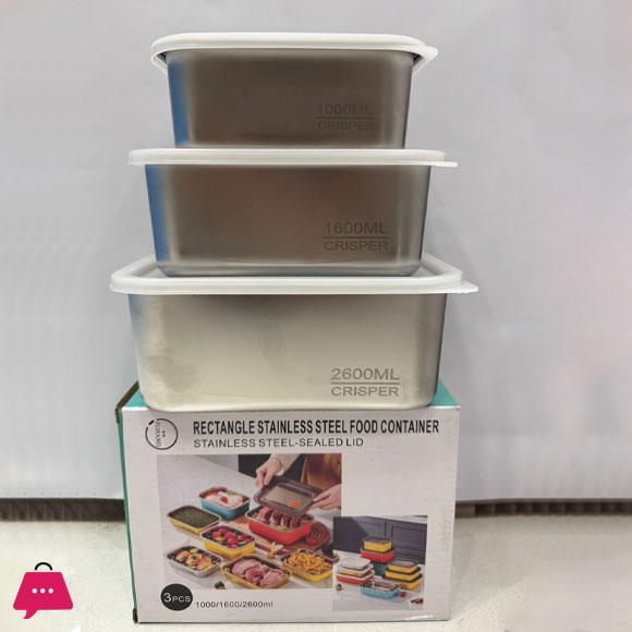 Stainless Steel Food Containers with Lids Snack Containers Leak Proof (1000ml+1600ml+2600ml)