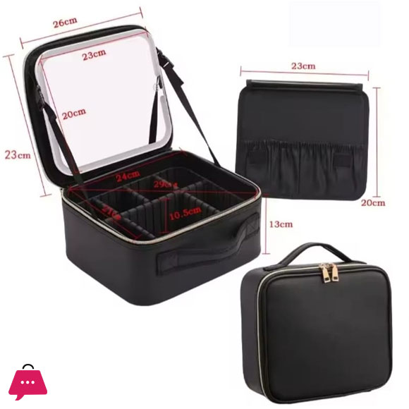 Travel Makeup Bag Case with LED Light Mirror