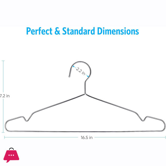 10 Pack Cloth Hangers - Strong Heavy Duty Stainless Steel Metal Hangers