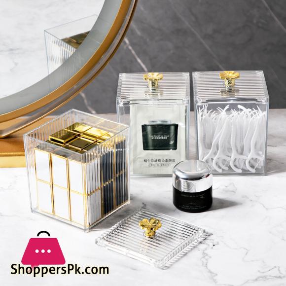 1PCS Transparent Storage Box Cotton Swab Container Desktop Dust-Proof Makeup Removal Cotton Lipstick Cosmetics Boxes Acrylic New