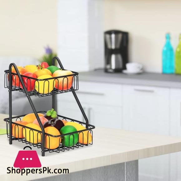 2-Tier Countertop Fruit Basket Kitchen Organizer