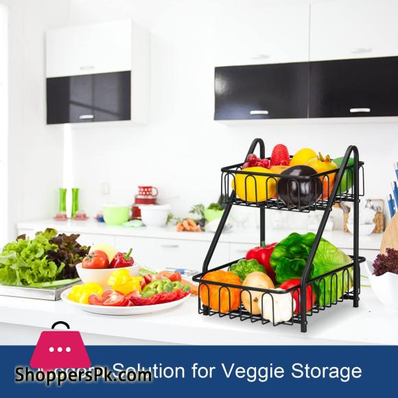 2-Tier Countertop Fruit Basket Kitchen Organizer