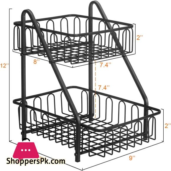 2-Tier Countertop Fruit Basket Kitchen Organizer