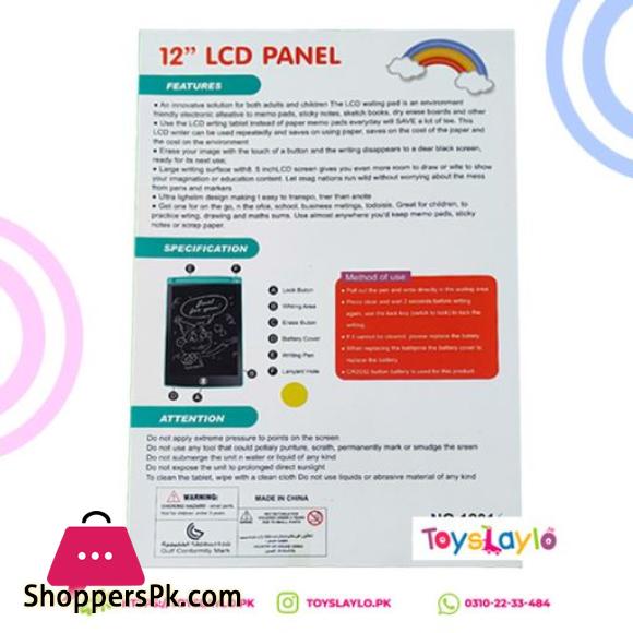 Colorful Kids 12 Inch Inch LCD Writing Tablet for Easy Drawing & Writing