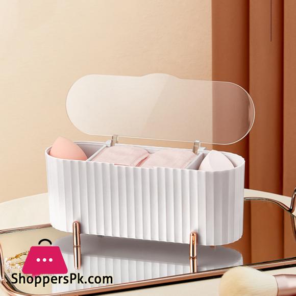 Dustproof Cosmetic Cotton Storage Box with Cover