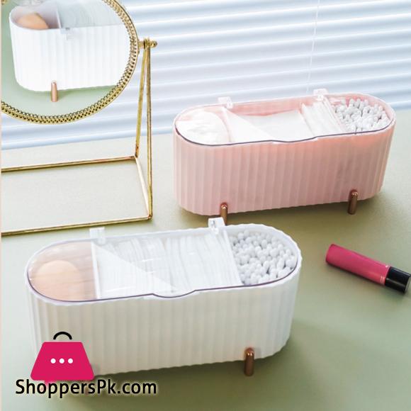 Dustproof Cosmetic Cotton Storage Box with Cover