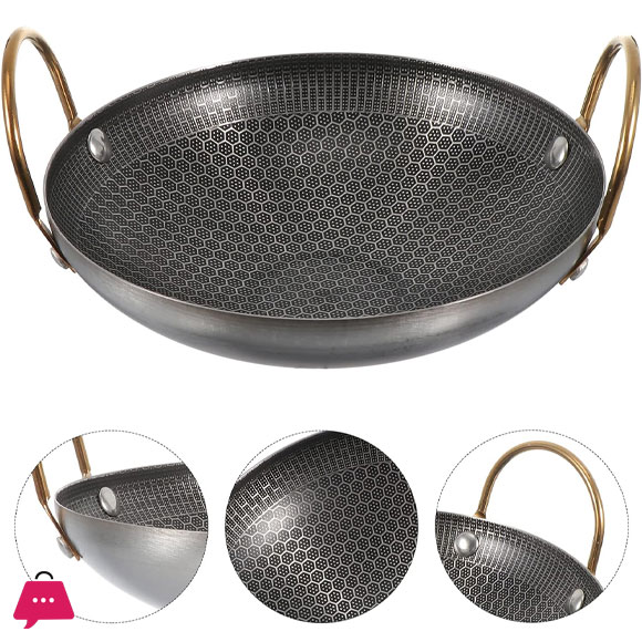 Stainless Steel Saute Fry Pan with Enameled Nonstick Surface 8-Inch