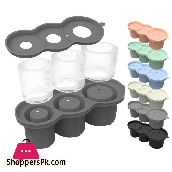 Ice Cube Maker With Lid 3 Hollow Cylinder Ice Cube Molds