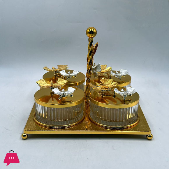 GOLDEN 4 PCS PARTITION JAR