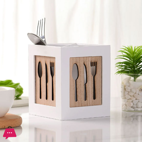 Knives and Forks Bamboo Kitchen Cutlery Holder - 1Pcs