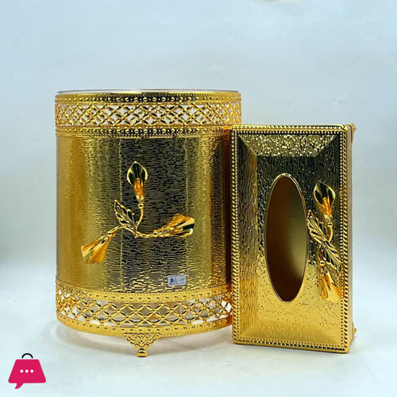 LUXURY TISSUE BOX AND DUSTBIN SET