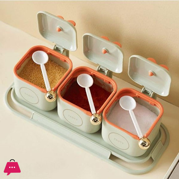 Seasoning Box Set 3 Pieces Plastic Spice Container
