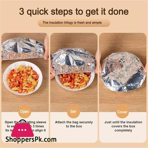10 PCS Aluminium Foil Food Cover, Repeatable Insulation Foil Fresh Keeping Bag for Kitchen