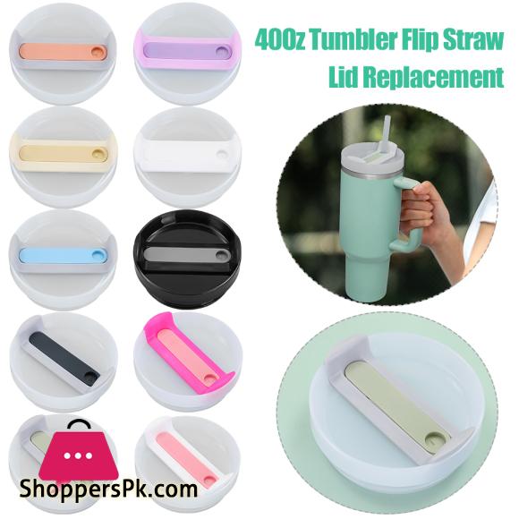 40Oz Tumbler Flip Straw Lid Replacement Spill Proof Splash Resistant Tumbler Lids Reusable Straw Cap for Tumbler