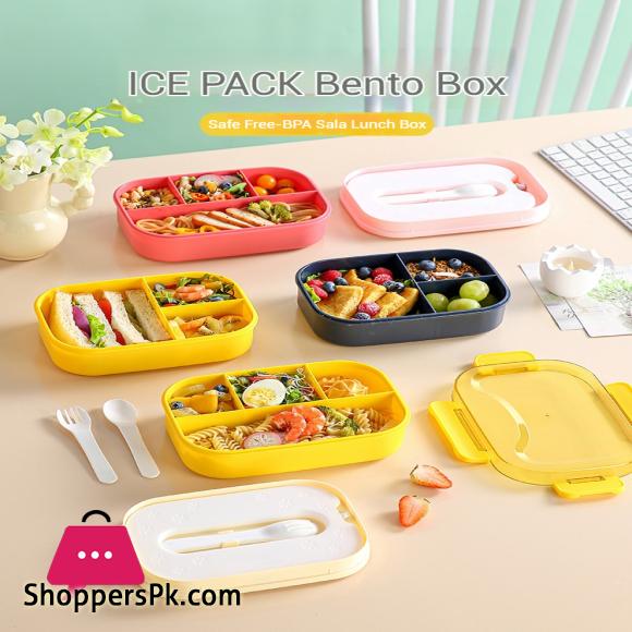 ICE Pack Bento Box Lunch Box Leak-proof Picnic With Fork & Spoon For Kids School