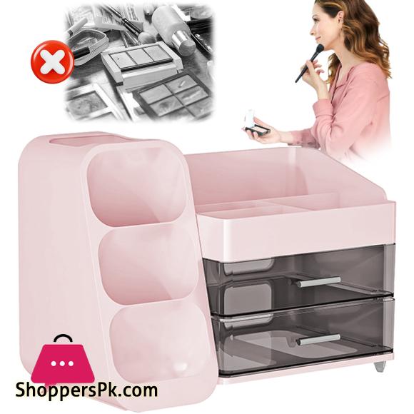Plastic Desktop Organizer Cosmetic Container with Drawers