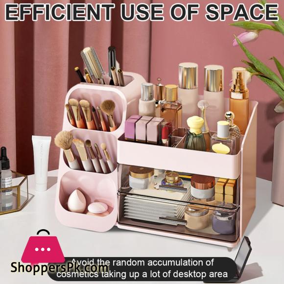 Plastic Desktop Organizer Cosmetic Container with Drawers