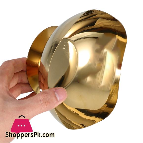 Stainless Steel Ice Cream Footed Salad Dessert Fruit Bowl Golden Large- 20CM