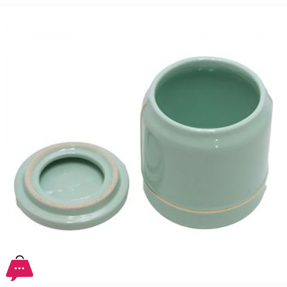 Ceramic Cotton Holder with Lid 8x15cm