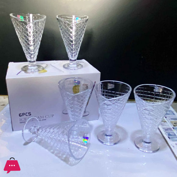 Glass Ice Cream Cup Set of 6