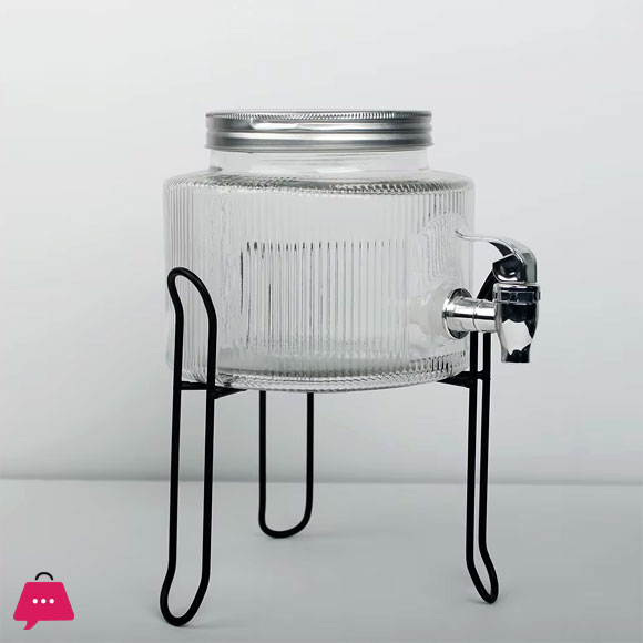 High Quality Glass Dispenser Beverages Container - 2.5 Liter