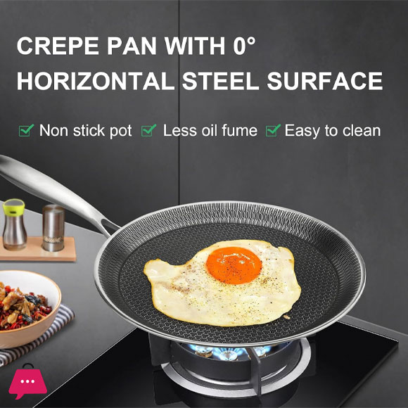 HYBRID Stainless Steel Honeycomb Fry Pan Non-Stick