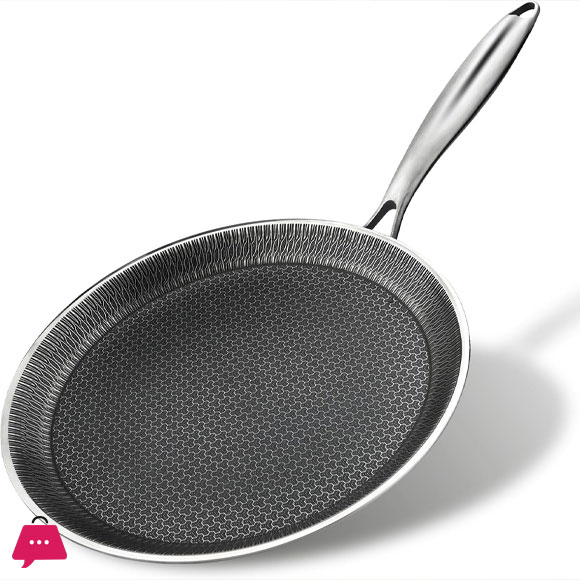 HYBRID Stainless Steel Honeycomb Fry Pan Non-Stick