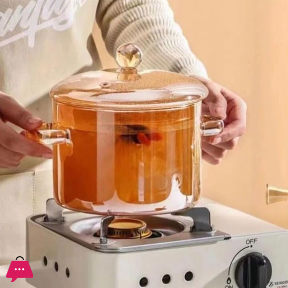 Pyrex Glass Bowl High Borosilicate Glass Cookware Amber Glass - 1.5Ltr