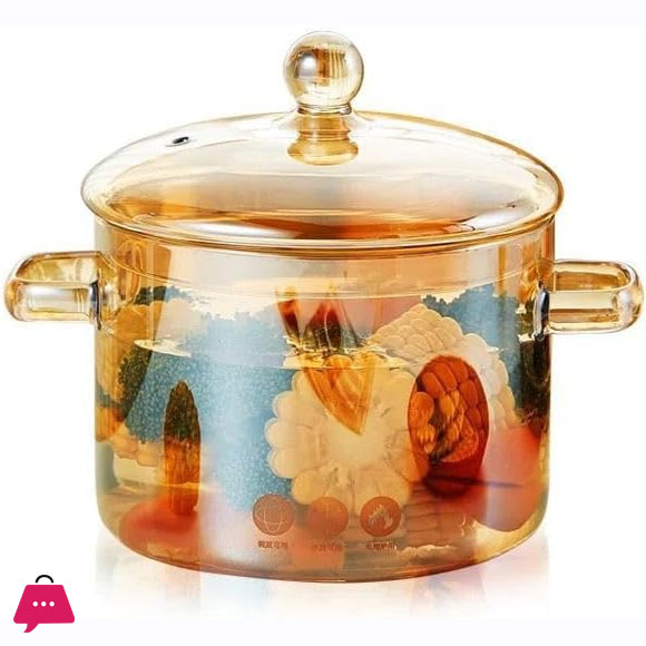 Pyrex Glass Bowl High Borosilicate Glass Cookware Amber Glass - 1.5Ltr