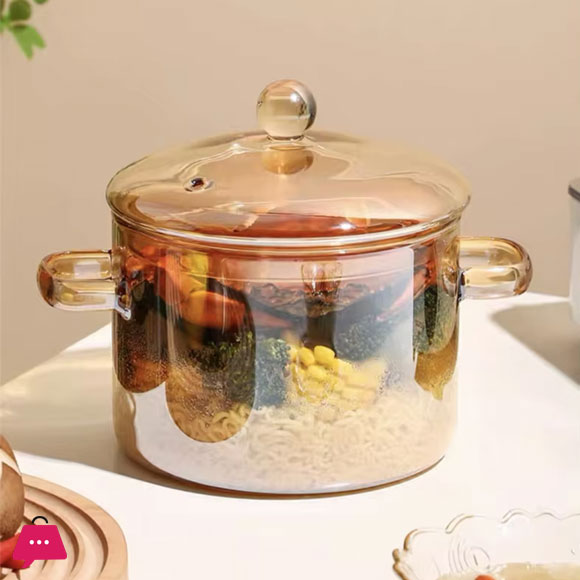 Pyrex Glass Bowl High Borosilicate Glass Cookware Amber Glass - 2.0Ltr