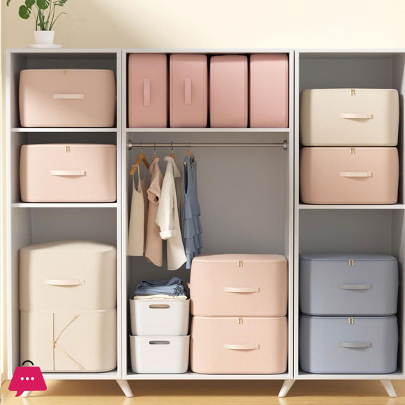 Self-Compressing Storage Bag Portable Organizer for Clothes Blankets