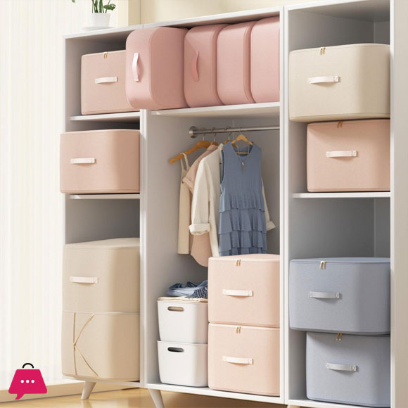 Self-Compressing Storage Bag Portable Organizer for Clothes Blankets