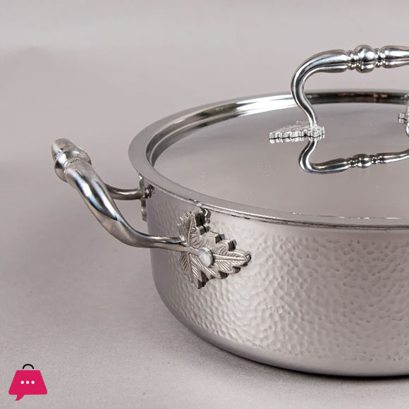 Tri-Ply Casserole With Lid Hand-Hammered Textured – 26CM