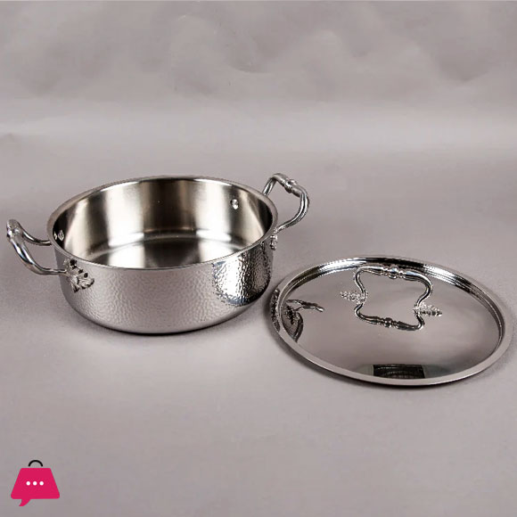 Tri-Ply Casserole With Lid Hand-Hammered Textured – 26CM