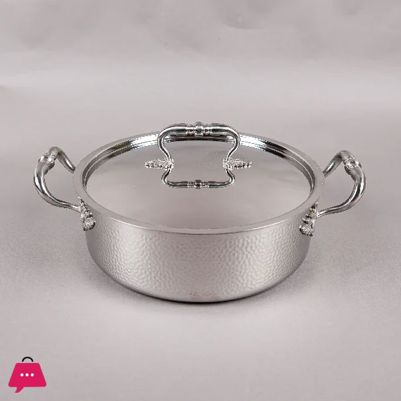 Tri-Ply Casserole With Lid Hand-Hammered Textured – 26CM