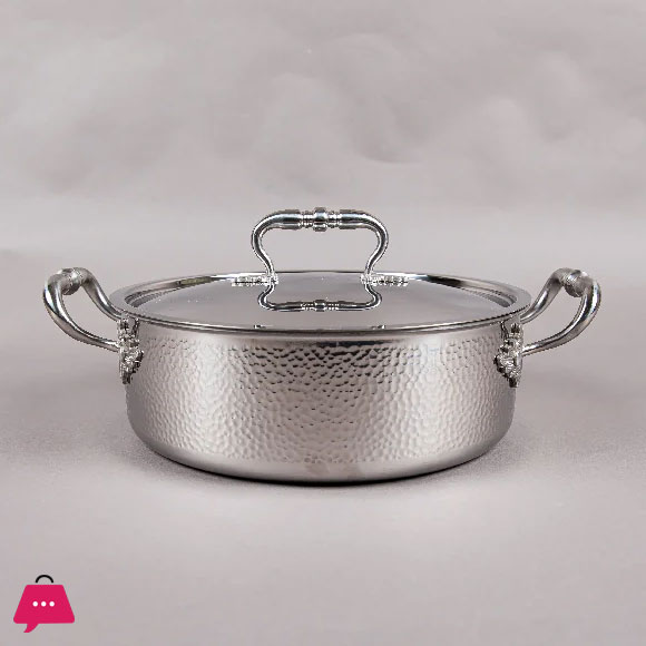 Tri-Ply Casserole With Lid Hand-Hammered Textured – 26CM