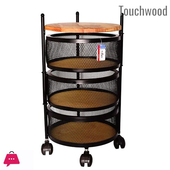 Touch Wood Mesh Basket Portable Luxury Onion Basket 2-Steps & 3 Steps
