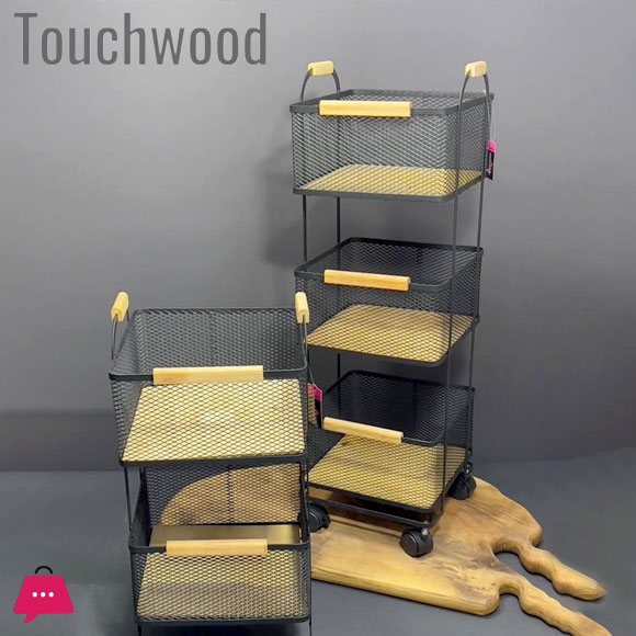 Touch Wood Modern Potato Onion Basket 2 Steps & 3 Steps