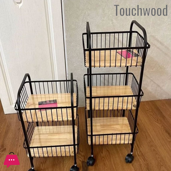 Touch Wood Modern Potato Onion Basket 2-Steps & 3 Steps