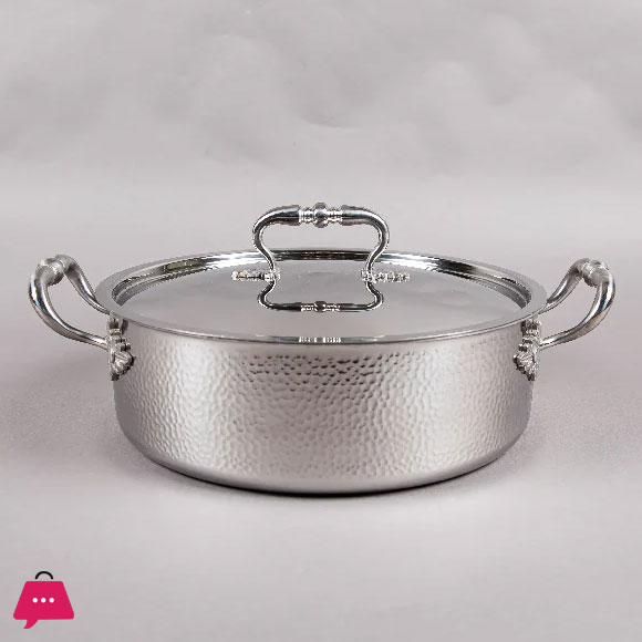 Tri-Ply Casserole With Lid Hand-Hammered Textured – 26CM