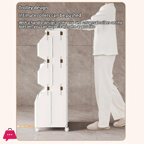 3-Tier Laundry Baskets Laundry Hamper Basket with Wheels