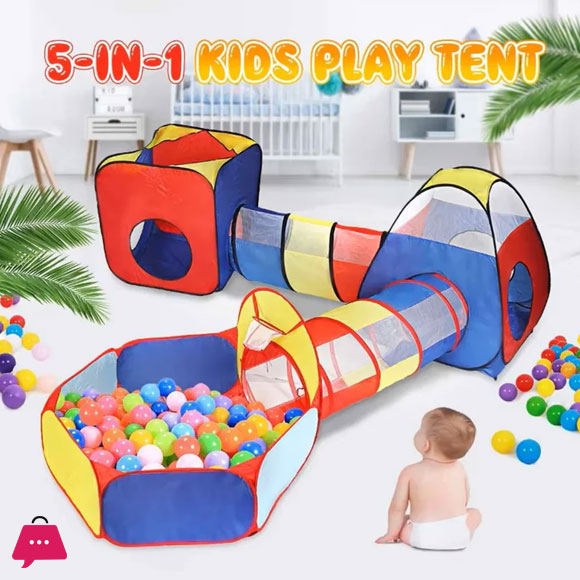 5 in 1 Multicolor Ball Pit Tunnel Tent House Multicolor